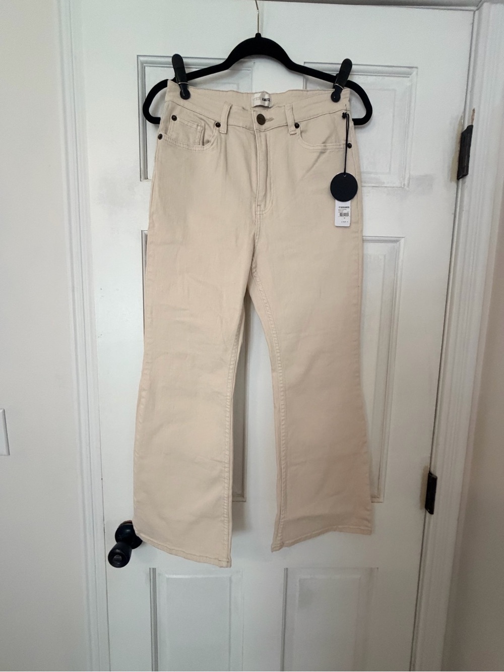 Amuse Society Cream Wide-Leg Jeans